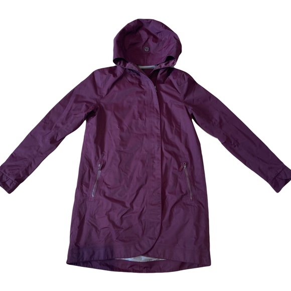 Rare LULULEMON Savasana Waterproof Jacket II in Bordeaux, Size 4 - Picture 2 of 10